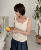 Dukins Color U-Neck Ribbed Sleeveless