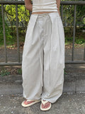 Right Pintuck Nylon Wide Banding Pants