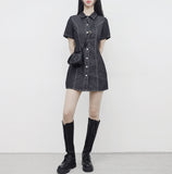 hoz stitch denim one piece