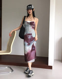Reva Tie Dye Printed Shirring Strap Long One Piece