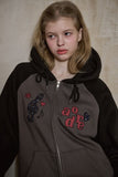 [2-WAY] Melody Patch Raglan Hood Zip-Up