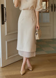 Jelena Chiffon Layered H-Line Skirt