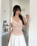 Alice Layered Button Short Sleeve