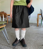 Garden Glossy String Banding Midi Skirt