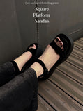 Square platform sandals