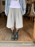 Swinn Pintuck Belt Banding Bermuda Pants