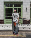 Wavy Washing Pin Tuck Balloon Denim Pants