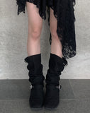 Sourcing Linen Buckle Middle Boots