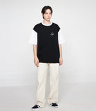 Small Drawing Smile Color Matching Short Sleeve Tee