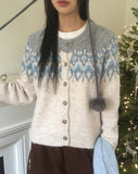 Roping Cotton Candy Nordic Knit Cardigan