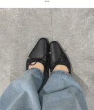 Ribbon Shirring Square To Flat Shoes