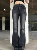 [Pelvic Pad] Pet Washing High Waist Denim Bootcut Pants