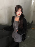 [Tie SET] Alan Muffler Button Shirring Sleeveless One Piece