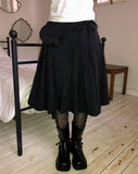 [Frill Back SET] Zeb Pleated Back Banding Midi Skirt