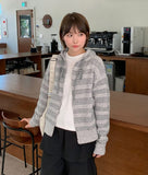 Feltenden Stripe Knit Hood Zip-Up Cardigan