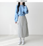 Sweat Cargo Long Skirt