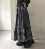 Shinpis Frill Check Long Skirt