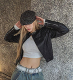 Saika Suede Cropped Rider Jacket