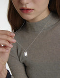 [Premium Plating] Volume Square AB(W) H BAR Necklace L