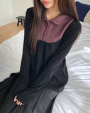 Bear Vintage Check Collar T-Shirt