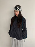 Pub Diagonal Knit Hood Zip-Up