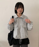 Pugling Cotton Collar Zip-up Jumper