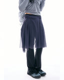 Sheer overlay wrap skirt