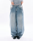 Dario string wide denim pants