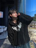 Unisex Devil Overfit Hooded Zip-Up