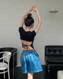 Paw Back Slit Strap Short Sleeve