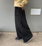 [BAONHAUS] Linfus Flower Corduroy Banding Balloon Wide Pants