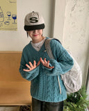 Lyotin V-neck cable knit