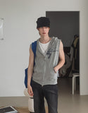 Seventh Lettering Hooded Zip-Up Vest