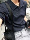 Collar Henry Neck Boonto Short Sleeve T-shirt