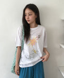 Kuon Print Loose Fit Short Sleeve Tee