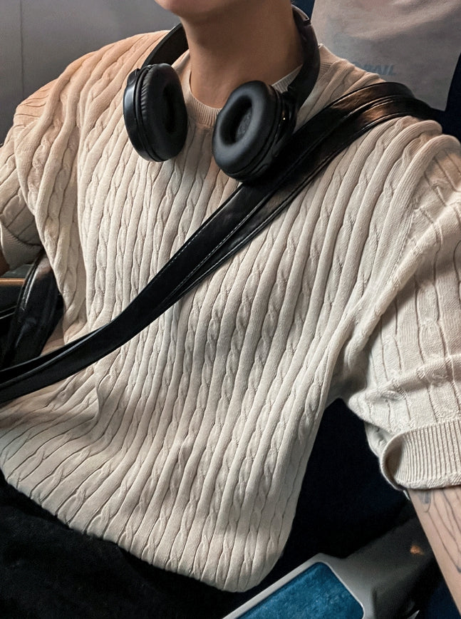 【COSYHARU】Lowe Cable Short Sleeve Knit COSYHARU】Lowe Cable Short Sleeve Knit (COSYHARU/ニット