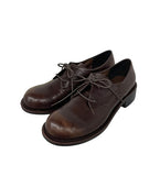 School Round Lace-up Loafers