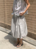 Honoka Pintuck Balloon Banding Midi Skirt