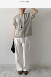 Curved Cotton Barrel Pants
