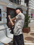[LAN ARCHIVE] Side Shirring Short Sleeve T-Shirt