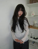 Nayu Flower Lace Polar Long Sleeve T-Shirt