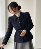 Lumi Belt Collar Puff Short Padded Jacket