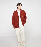 [UNISEX] Flower Dot Embroidery Knit Cardigan