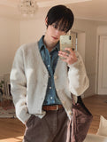 Glow Angora Y-neck Cardigan
