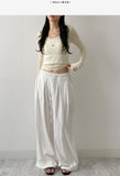 End Two-Tuck Nylon Banding Wide Pants