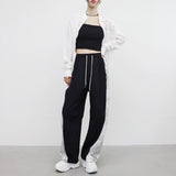 Prden Color Matching Printed String Pants