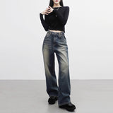 Keevy Button Wide Denim Pants