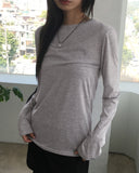 Edic Interseasonal See-Through Back Slit Snap Button T-shirt