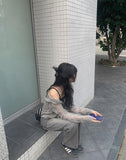 Tutu Gray Washing Denim Wide Pants