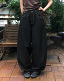 Difit raw big pocket denim wide long pants